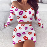 Women Dresses - Striped V Neck Slim Knit Soft Summer Dress Women 2020 Spring Off the Shoulder Long Sleeve Mini Dress Elegant Ladies Party Dress