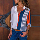 Women Shirt - 2020 Fashion Long Sleeve Turn Down Collar Office Shirt Blouse Shirt Casual Tops Plus Size Blouses Femininas