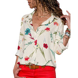 Women Shirt - 2020 Fashion Long Sleeve Turn Down Collar Office Shirt Blouse Shirt Casual Tops Plus Size Blouses Femininas
