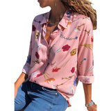 Women Shirt - 2020 Fashion Long Sleeve Turn Down Collar Office Shirt Blouse Shirt Casual Tops Plus Size Blouses Femininas