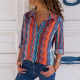 Women Shirt - 2020 Fashion Long Sleeve Turn Down Collar Office Shirt Blouse Shirt Casual Tops Plus Size Blouses Femininas