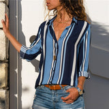 Women Shirt - 2020 Fashion Long Sleeve Turn Down Collar Office Shirt Blouse Shirt Casual Tops Plus Size Blouses Femininas