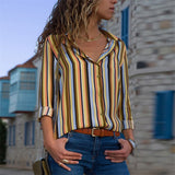 Women Shirt - 2020 Fashion Long Sleeve Turn Down Collar Office Shirt Blouse Shirt Casual Tops Plus Size Blouses Femininas