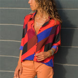 Women Shirt - 2020 Fashion Long Sleeve Turn Down Collar Office Shirt Blouse Shirt Casual Tops Plus Size Blouses Femininas