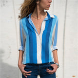 Women Shirt - 2020 Fashion Long Sleeve Turn Down Collar Office Shirt Blouse Shirt Casual Tops Plus Size Blouses Femininas