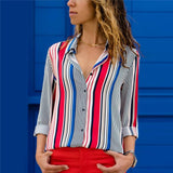 Women Shirt - 2020 Fashion Long Sleeve Turn Down Collar Office Shirt Blouse Shirt Casual Tops Plus Size Blouses Femininas