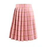 Women Skirt - 2020 Women Summer high waist pleated plaid skirt Female Anime Short Skirts