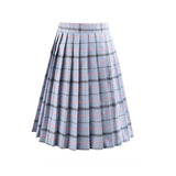 Women Skirt - 2020 Women Summer high waist pleated plaid skirt Female Anime Short Skirts