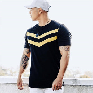 T-Shirt Men - Cotton Short Sleeves black Undershirt Male Solid stripe Mens Tee Summer Brand Clothing Homme camiseta masculina