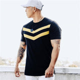 T-Shirt Men - Cotton Short Sleeves black Undershirt Male Solid stripe Mens Tee Summer Brand Clothing Homme camiseta masculina