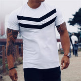 T-Shirt Men - Cotton Short Sleeves black Undershirt Male Solid stripe Mens Tee Summer Brand Clothing Homme camiseta masculina