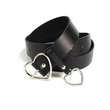 Belt - Double Ring Women Belt Fashion Waist Belt PU Leather Metal Buckle Heart Pin Belts For Ladies Leisure Dress Jeans Wild Waistband