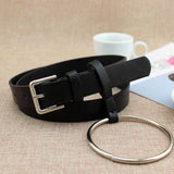 Belt - Double Ring Women Belt Fashion Waist Belt PU Leather Metal Buckle Heart Pin Belts For Ladies Leisure Dress Jeans Wild Waistband