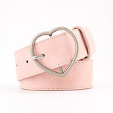Belt - Double Ring Women Belt Fashion Waist Belt PU Leather Metal Buckle Heart Pin Belts For Ladies Leisure Dress Jeans Wild Waistband