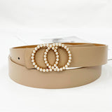Belt - Double Ring Women Belt Fashion Waist Belt PU Leather Metal Buckle Heart Pin Belts For Ladies Leisure Dress Jeans Wild Waistband