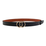 Belt - Double Ring Women Belt Fashion Waist Belt PU Leather Metal Buckle Heart Pin Belts For Ladies Leisure Dress Jeans Wild Waistband