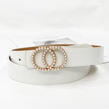 Belt - Double Ring Women Belt Fashion Waist Belt PU Leather Metal Buckle Heart Pin Belts For Ladies Leisure Dress Jeans Wild Waistband