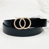 Belt - Double Ring Women Belt Fashion Waist Belt PU Leather Metal Buckle Heart Pin Belts For Ladies Leisure Dress Jeans Wild Waistband
