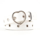 Belt - Double Ring Women Belt Fashion Waist Belt PU Leather Metal Buckle Heart Pin Belts For Ladies Leisure Dress Jeans Wild Waistband