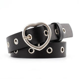 Belt - Double Ring Women Belt Fashion Waist Belt PU Leather Metal Buckle Heart Pin Belts For Ladies Leisure Dress Jeans Wild Waistband