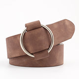 Belt - Double Ring Women Belt Fashion Waist Belt PU Leather Metal Buckle Heart Pin Belts For Ladies Leisure Dress Jeans Wild Waistband