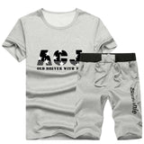 Set Men - Fashion Shorts Set Men 2020 Summer 2pc Tracksuit Short SweatShirt + Shorts Sets Beach Mens Casual Tee Shirts Set Sportswears