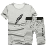 Set Men - Fashion Shorts Set Men 2020 Summer 2pc Tracksuit Short SweatShirt + Shorts Sets Beach Mens Casual Tee Shirts Set Sportswears