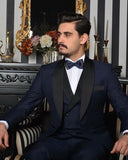 Suit Men - 2020 Peaked Lapel Slim Fit Black Gold Jacquard Smoking Tuxedo Groom Dinner Party Suit Men 3 Piece Wedding Dress Best Man Suit