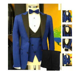 Suit Men - 2020 Peaked Lapel Slim Fit Black Gold Jacquard Smoking Tuxedo Groom Dinner Party Suit Men 3 Piece Wedding Dress Best Man Suit