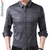 Shirt Men - casual spring luxury plaid long sleeve slim fit men shirt street wear social dress shirts men''s fashions jersey