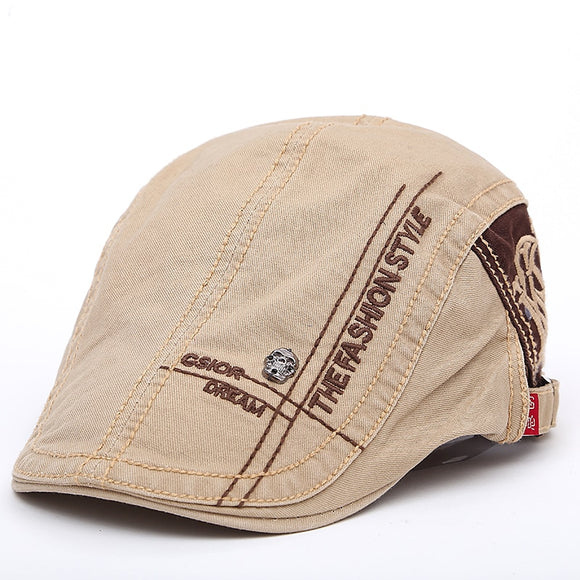 Hats - New Summer outdoor Sports Cotton Berets Caps For Men Casual Peaked Caps letter embroidery Berets Hats