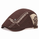 Hats - New Summer outdoor Sports Cotton Berets Caps For Men Casual Peaked Caps letter embroidery Berets Hats