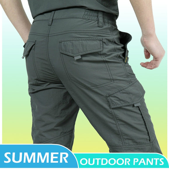 Pants Men - Light weight Breathable Waterproof Trousers Men Casual Summer Thin Military Cargo Pants Men's Tactical Work Out Quick Dry Pants