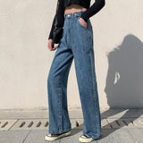 Woman Jeans - High Waist Clothes Wide Leg Denim Clothing Blue Street wear Vintage Quality 2020 Fashion Harajuku Straight Pants