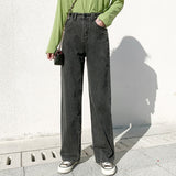 Woman Jeans - High Waist Clothes Wide Leg Denim Clothing Blue Street wear Vintage Quality 2020 Fashion Harajuku Straight Pants