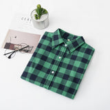 Women Shirt - 2020 Women Blouses Brand New Excellent Quality Flannel Red Plaid Shirt Women Cotton Casual Long Sleeve Shirt Tops Lady Clothes