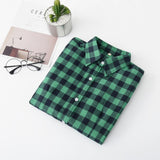 Women Shirt - 2020 Women Blouses Brand New Excellent Quality Flannel Red Plaid Shirt Women Cotton Casual Long Sleeve Shirt Tops Lady Clothes