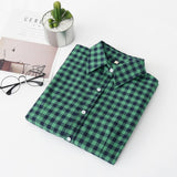 Women Shirt - 2020 Women Blouses Brand New Excellent Quality Flannel Red Plaid Shirt Women Cotton Casual Long Sleeve Shirt Tops Lady Clothes