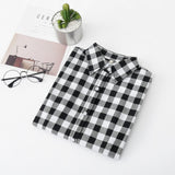 Women Shirt - 2020 Women Blouses Brand New Excellent Quality Flannel Red Plaid Shirt Women Cotton Casual Long Sleeve Shirt Tops Lady Clothes