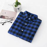 Women Shirt - 2020 Women Blouses Brand New Excellent Quality Flannel Red Plaid Shirt Women Cotton Casual Long Sleeve Shirt Tops Lady Clothes