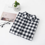 Women Shirt - 2020 Women Blouses Brand New Excellent Quality Flannel Red Plaid Shirt Women Cotton Casual Long Sleeve Shirt Tops Lady Clothes