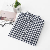 Women Shirt - 2020 Women Blouses Brand New Excellent Quality Flannel Red Plaid Shirt Women Cotton Casual Long Sleeve Shirt Tops Lady Clothes