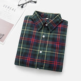 Women Shirt - 2020 Women Blouses Brand New Excellent Quality Flannel Red Plaid Shirt Women Cotton Casual Long Sleeve Shirt Tops Lady Clothes