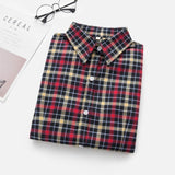 Women Shirt - 2020 Women Blouses Brand New Excellent Quality Flannel Red Plaid Shirt Women Cotton Casual Long Sleeve Shirt Tops Lady Clothes