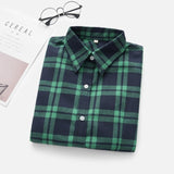 Women Shirt - 2020 Women Blouses Brand New Excellent Quality Flannel Red Plaid Shirt Women Cotton Casual Long Sleeve Shirt Tops Lady Clothes