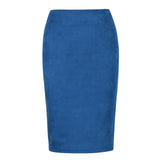 Women Skirt - Sexy Multi Color Suede Midi Pencil Skirt Women 2020 Fashion Elastic High Waist Office Lady Bodycon Skirts Saias