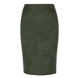Women Skirt - Sexy Multi Color Suede Midi Pencil Skirt Women 2020 Fashion Elastic High Waist Office Lady Bodycon Skirts Saias