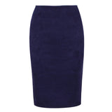 Women Skirt - Sexy Multi Color Suede Midi Pencil Skirt Women 2020 Fashion Elastic High Waist Office Lady Bodycon Skirts Saias