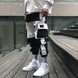 Pants Men - Ribbons Harem Joggers Men Cargo Pants Streetwear 2020 Hip Hop Casual Pockets Track Pants Male Harajuku Fashion Trousers