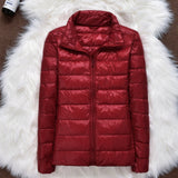 Women Jackets - Winter Women Ultralight Thin Down Jacket White Duck Down Hooded Jackets Long Sleeve Warm Coat Parka Female Portable Outwear